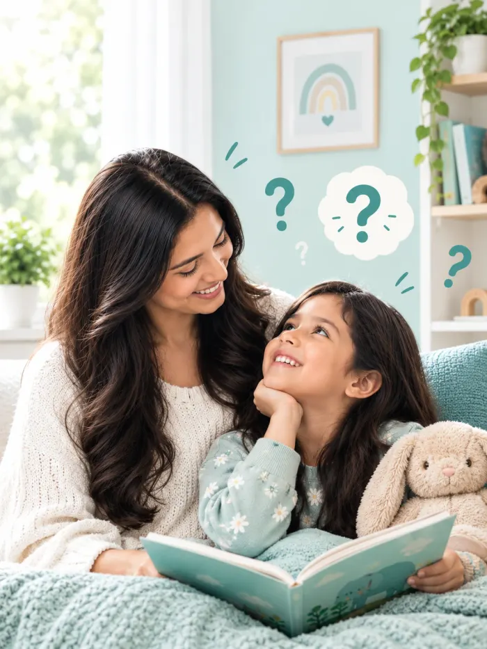 Mother and daughter with questions about health